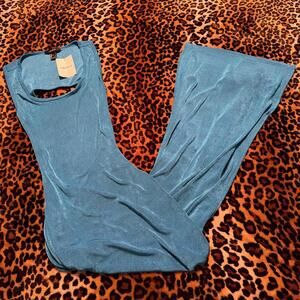 Forever 21 blue open/criss cross lace up back midi dress